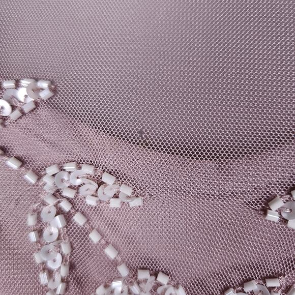 Adrianna Papell Embellished Dress Flutter Sleeve Cocktail Party Beaded Pink Sz 6 - Picture 15 of 16